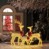 imageVINGLI Lighted Christmas Reindeer Family Set Outdoor Decorations Prelit 270 LED Lights Weather Proof Gold Deer Family Set of 3 Indoor Home Outdoor Yard DecorGold Deer Set