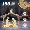 imageVINGLI Lighted Outdoor Nativity Scene 6ft Nativity Sets for Christmas Christmas Holy Family Yard Decoration w 190 LED Lights Stakes Zip TiesBrown