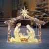 imageVINGLI Lighted Outdoor Nativity Scene 6ft Nativity Sets for Christmas Christmas Holy Family Yard Decoration w 190 LED Lights Stakes Zip TiesBrown