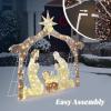 imageVINGLI Lighted Outdoor Nativity Scene 6ft Nativity Sets for Christmas Christmas Holy Family Yard Decoration w 190 LED Lights Stakes Zip TiesBrown