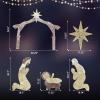 imageVINGLI Lighted Outdoor Nativity Scene 6ft Nativity Sets for Christmas Christmas Holy Family Yard Decoration w 190 LED Lights Stakes Zip TiesBrown