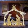 imageVINGLI Lighted Outdoor Nativity Scene 6ft Nativity Sets for Christmas Christmas Holy Family Yard Decoration w 190 LED Lights Stakes Zip TiesSilver