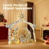 imageVINGLI Lighted Outdoor Nativity Scene 6ft Nativity Sets for Christmas Christmas Holy Family Yard Decoration w 190 LED Lights Stakes Zip TiesSilver