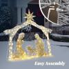 imageVINGLI Lighted Outdoor Nativity Scene 6ft Nativity Sets for Christmas Christmas Holy Family Yard Decoration w 190 LED Lights Stakes Zip TiesSilver