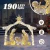 imageVINGLI Lighted Outdoor Nativity Scene 6ft Nativity Sets for Christmas Christmas Holy Family Yard Decoration w 190 LED Lights Stakes Zip TiesSilver