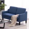 imageVINGLI Loveseat 53quot Small Couch Loveseat Sofas for Living Room Mid Century Modern Sofa Couch Beige Love Seat Couches with Scooped Arms for Small Spaces Bedroom Apartment StudioNavy Blue