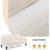imageVINGLI Loveseat 53quot Small Couch Loveseat Sofas for Living Room Mid Century Modern Sofa Couch Beige Love Seat Couches with Scooped Arms for Small Spaces Bedroom Apartment StudioBeige