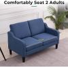 imageVINGLI Loveseat 53quot Small Couch Loveseat Sofas for Living Room Mid Century Modern Sofa Couch Beige Love Seat Couches with Scooped Arms for Small Spaces Bedroom Apartment StudioNavy Blue