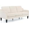 imageVINGLI Loveseat 53quot Small Couch Loveseat Sofas for Living Room Mid Century Modern Sofa Couch Beige Love Seat Couches with Scooped Arms for Small Spaces Bedroom Apartment StudioBeige