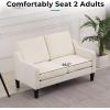 imageVINGLI Loveseat 53quot Small Couch Loveseat Sofas for Living Room Mid Century Modern Sofa Couch Beige Love Seat Couches with Scooped Arms for Small Spaces Bedroom Apartment StudioBeige