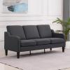 imageVINGLI Loveseat 53quot Small Couch Loveseat Sofas for Living Room Mid Century Modern Sofa Couch Beige Love Seat Couches with Scooped Arms for Small Spaces Bedroom Apartment StudioGrey