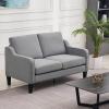 imageVINGLI Loveseat 53quot Small Couch Loveseat Sofas for Living Room Mid Century Modern Sofa Couch Beige Love Seat Couches with Scooped Arms for Small Spaces Bedroom Apartment StudioLight Grey