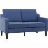 imageVINGLI Loveseat 53quot Small Couch Loveseat Sofas for Living Room Mid Century Modern Sofa Couch Beige Love Seat Couches with Scooped Arms for Small Spaces Bedroom Apartment StudioNavy Blue