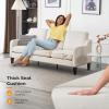imageVINGLI Loveseat 53quot Small Couch Loveseat Sofas for Living Room Mid Century Modern Sofa Couch Beige Love Seat Couches with Scooped Arms for Small Spaces Bedroom Apartment StudioBeige