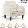 imageVINGLI Loveseat 53quot Small Couch Loveseat Sofas for Living Room Mid Century Modern Sofa Couch Beige Love Seat Couches with Scooped Arms for Small Spaces Bedroom Apartment StudioBeige