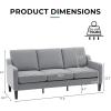 imageVINGLI Loveseat 53quot Small Couch Loveseat Sofas for Living Room Mid Century Modern Sofa Couch Beige Love Seat Couches with Scooped Arms for Small Spaces Bedroom Apartment StudioLight Grey