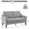 imageVINGLI Loveseat 53quot Small Couch Loveseat Sofas for Living Room Mid Century Modern Sofa Couch Beige Love Seat Couches with Scooped Arms for Small Spaces Bedroom Apartment StudioLight Grey