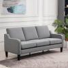 imageVINGLI Loveseat 53quot Small Couch Loveseat Sofas for Living Room Mid Century Modern Sofa Couch Beige Love Seat Couches with Scooped Arms for Small Spaces Bedroom Apartment StudioLight Grey