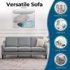 imageVINGLI Loveseat 53quot Small Couch Loveseat Sofas for Living Room Mid Century Modern Sofa Couch Beige Love Seat Couches with Scooped Arms for Small Spaces Bedroom Apartment StudioLight Grey