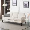imageVINGLI Loveseat 53quot Small Couch Loveseat Sofas for Living Room Mid Century Modern Sofa Couch Beige Love Seat Couches with Scooped Arms for Small Spaces Bedroom Apartment StudioBeige
