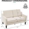 imageVINGLI Loveseat 53quot Small Couch Loveseat Sofas for Living Room Mid Century Modern Sofa Couch Beige Love Seat Couches with Scooped Arms for Small Spaces Bedroom Apartment StudioBeige
