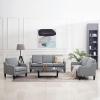 imageVINGLI Loveseat 53quot Small Couch Loveseat Sofas for Living Room Mid Century Modern Sofa Couch Beige Love Seat Couches with Scooped Arms for Small Spaces Bedroom Apartment StudioLight Grey