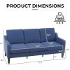 imageVINGLI Loveseat 53quot Small Couch Loveseat Sofas for Living Room Mid Century Modern Sofa Couch Beige Love Seat Couches with Scooped Arms for Small Spaces Bedroom Apartment StudioNavy Blue