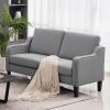 imageVINGLI Loveseat 53quot Small Couch Loveseat Sofas for Living Room Mid Century Modern Sofa Couch Beige Love Seat Couches with Scooped Arms for Small Spaces Bedroom Apartment StudioLight Grey