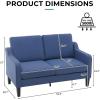 imageVINGLI Loveseat 53quot Small Couch Loveseat Sofas for Living Room Mid Century Modern Sofa Couch Beige Love Seat Couches with Scooped Arms for Small Spaces Bedroom Apartment StudioNavy Blue