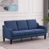 imageVINGLI Loveseat 53quot Small Couch Loveseat Sofas for Living Room Mid Century Modern Sofa Couch Beige Love Seat Couches with Scooped Arms for Small Spaces Bedroom Apartment StudioNavy Blue
