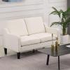 imageVINGLI Loveseat 53quot Small Couch Loveseat Sofas for Living Room Mid Century Modern Sofa Couch Beige Love Seat Couches with Scooped Arms for Small Spaces Bedroom Apartment StudioBeige