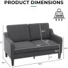 imageVINGLI Loveseat 53quot Small Couch Loveseat Sofas for Living Room Mid Century Modern Sofa Couch Beige Love Seat Couches with Scooped Arms for Small Spaces Bedroom Apartment StudioGrey