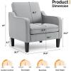 imageVINGLI Loveseat 53quot Small Couch Loveseat Sofas for Living Room Mid Century Modern Sofa Couch Beige Love Seat Couches with Scooped Arms for Small Spaces Bedroom Apartment StudioLight Grey