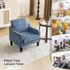 imageVINGLI Mid Century Modern Fabric Accent ChairBeige for Living Room Upholstered Armchair with Scooped Arms for BedroomApartmentStudioOfficeWaiting RoomBeigeNavy Blue Chenille