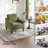 imageVINGLI Mid Century Modern Fabric Accent ChairBeige for Living Room Upholstered Armchair with Scooped Arms for BedroomApartmentStudioOfficeWaiting RoomBeigeOlive Green Chenille