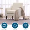 imageVINGLI Mid Century Modern Fabric Accent ChairBeige for Living Room Upholstered Armchair with Scooped Arms for BedroomApartmentStudioOfficeWaiting RoomBeigeBeige