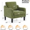 imageVINGLI Mid Century Modern Fabric Accent ChairBeige for Living Room Upholstered Armchair with Scooped Arms for BedroomApartmentStudioOfficeWaiting RoomBeigeOlive Green Chenille