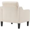 imageVINGLI Mid Century Modern Fabric Accent ChairBeige for Living Room Upholstered Armchair with Scooped Arms for BedroomApartmentStudioOfficeWaiting RoomBeigeBeige
