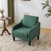 imageVINGLI Mid Century Modern Fabric Accent ChairBeige for Living Room Upholstered Armchair with Scooped Arms for BedroomApartmentStudioOfficeWaiting RoomBeigeGreen Linen