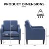 imageVINGLI Mid Century Modern Fabric Accent ChairBeige for Living Room Upholstered Armchair with Scooped Arms for BedroomApartmentStudioOfficeWaiting RoomBeigeNavy Blue Linen