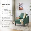 imageVINGLI Mid Century Modern Fabric Accent ChairBeige for Living Room Upholstered Armchair with Scooped Arms for BedroomApartmentStudioOfficeWaiting RoomBeigeGreen Linen