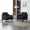 imageVINGLI Mid Century Modern Fabric Accent ChairBeige for Living Room Upholstered Armchair with Scooped Arms for BedroomApartmentStudioOfficeWaiting RoomBeigeBlack Chenille