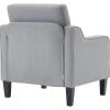 imageVINGLI Mid Century Modern Fabric Accent ChairBeige for Living Room Upholstered Armchair with Scooped Arms for BedroomApartmentStudioOfficeWaiting RoomBeigeLight Grey