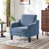 imageVINGLI Mid Century Modern Fabric Accent ChairBeige for Living Room Upholstered Armchair with Scooped Arms for BedroomApartmentStudioOfficeWaiting RoomBeigeNavy Blue Chenille