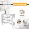 imageVINGLI Mirrored Dresser for Bedroom with 6 Storage Drawer Modern Chest of Drawers Silver 32L x 12W x 28H