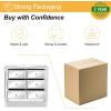 imageVINGLI Mirrored Dresser for Bedroom with 6 Storage Drawer Modern Chest of Drawers Silver 32L x 12W x 28H