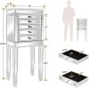 imageVINGLI Mirrored Jewelry Armoire Mirror Jewelry Cabinet Standing with 6 Drawers ampamp 2 Side Doors Jewelry Armoire Cabinet Standing Jewelry Box Mirrored Jewelry Chest Standing Jewelry Box Silver