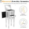 imageVINGLI Mirrored Jewelry Armoire Mirror Jewelry Cabinet Standing with 6 Drawers ampamp 2 Side Doors Jewelry Armoire Cabinet Standing Jewelry Box Mirrored Jewelry Chest Standing Jewelry Box Silver