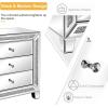 imageVINGLI Mirrored Nightstand Set of 2 Mirrored SideEnd Table for Living Room Glass Silver Nightstand Crushed Glass Mirror Night Stand Contemporary Night Table Mirror Bedroom Furniture Set23W x 138D x 248H