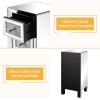 imageVINGLI Mirrored Nightstand Set of 2 Mirrored SideEnd Table for Living Room Glass Silver Nightstand Crushed Glass Mirror Night Stand Contemporary Night Table Mirror Bedroom Furniture Set118W x 118D x 236H